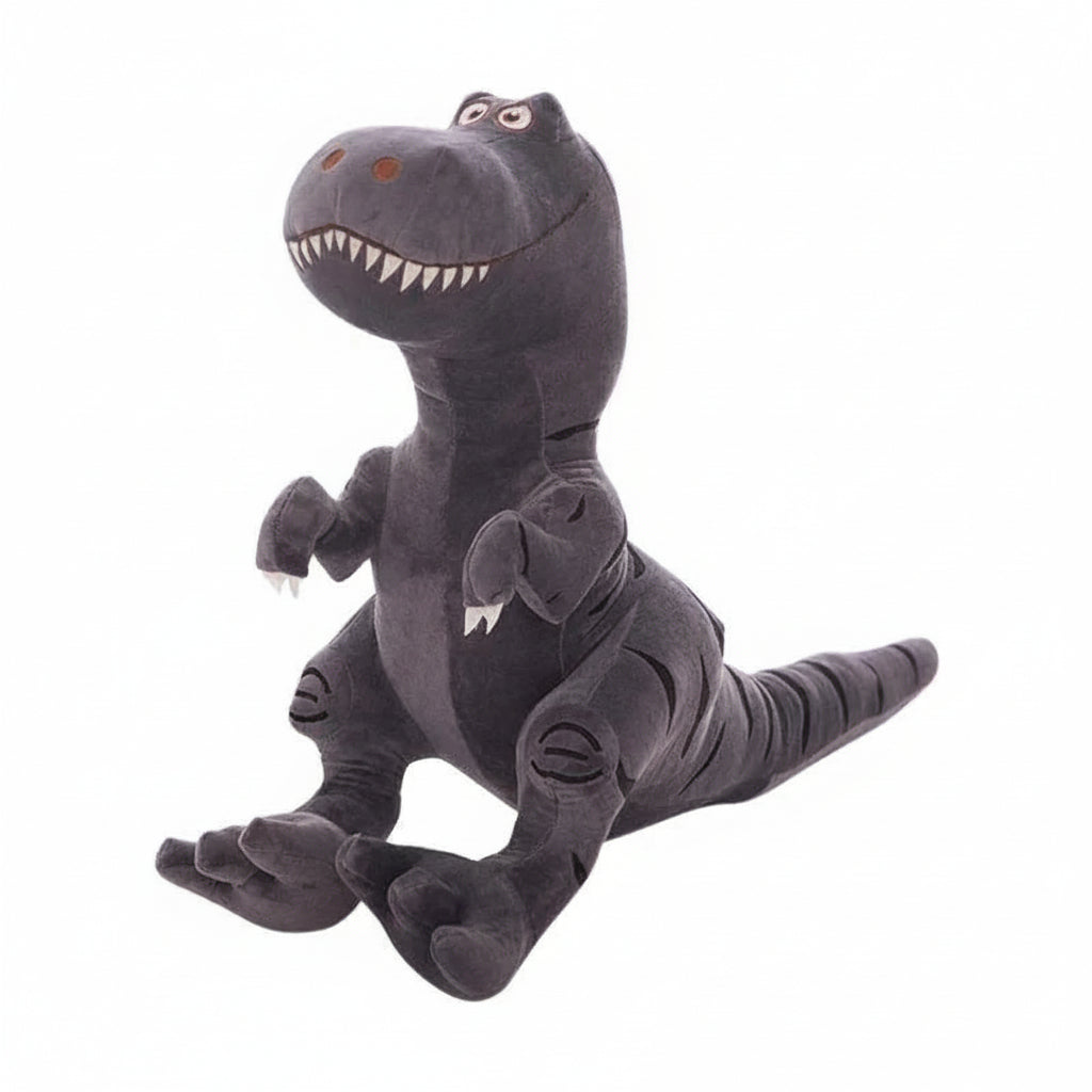Plush dinosaur toy on a white background