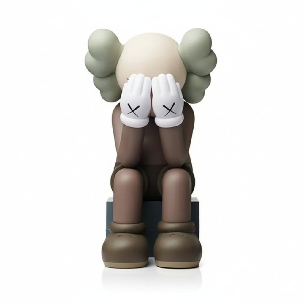 Sculpture with a neutral expression on a white background